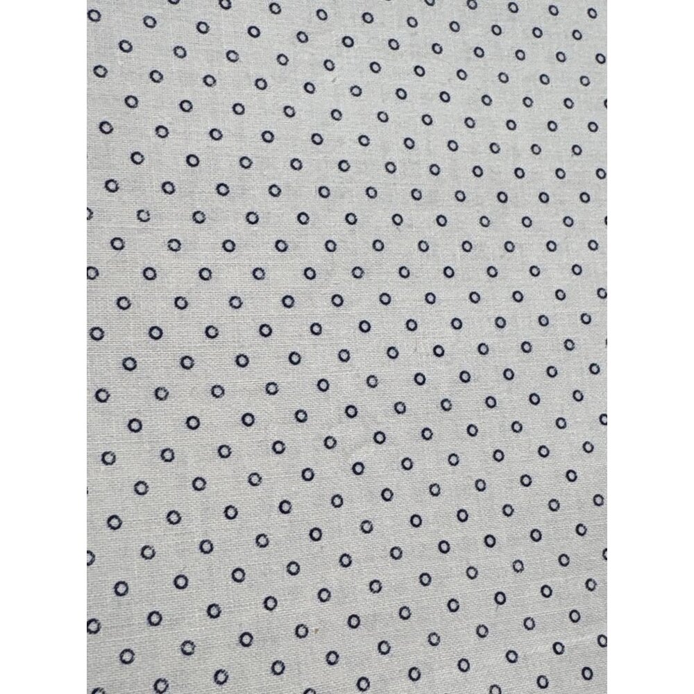 Polka Dot Cotton Fat Quarter Fabric 18" x 22" Navy on Cream for Quilting & Sewin